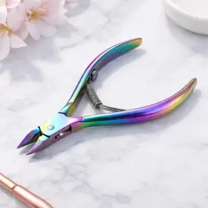 Titanium coated cuticle nipper box joint 10 cm professional nail tool